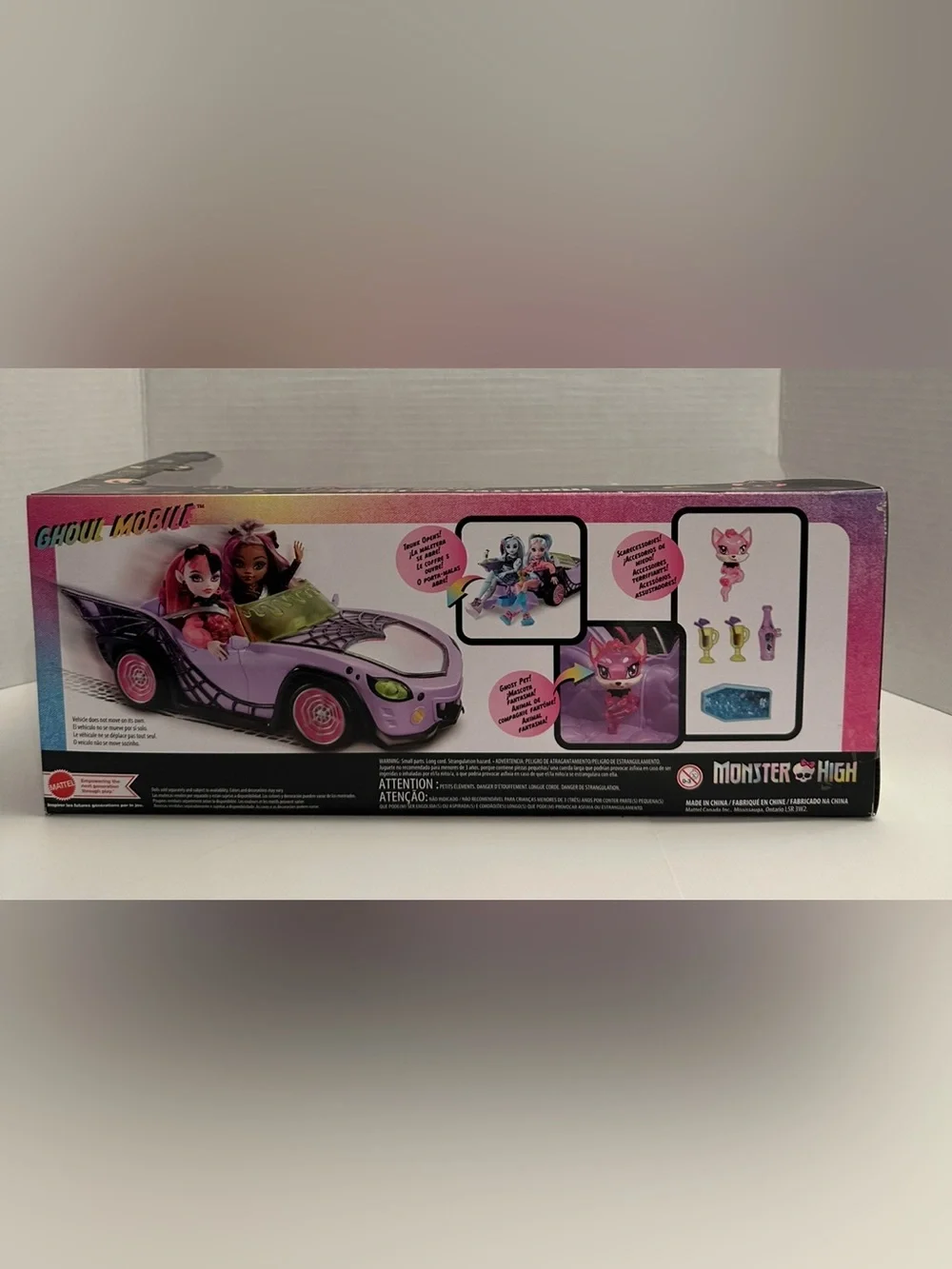 Monster High Ghoul Mobile Toy Car with Pet and Cooler Accessories